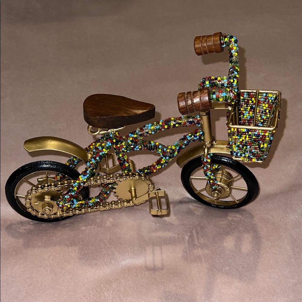 Beaded Miniature Bicycle Decor